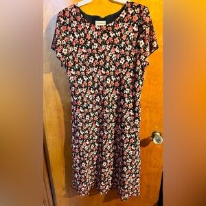 Women’s floral midi dress a-line 16W